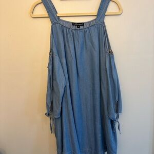 Cold Shoulder Blue Denim Dress